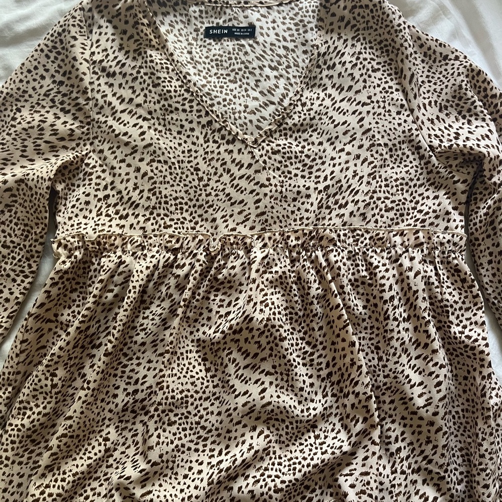 Animal Print V-Neck Dress